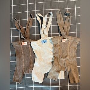 Silly Silas Cream Knit Baby shorties with braces